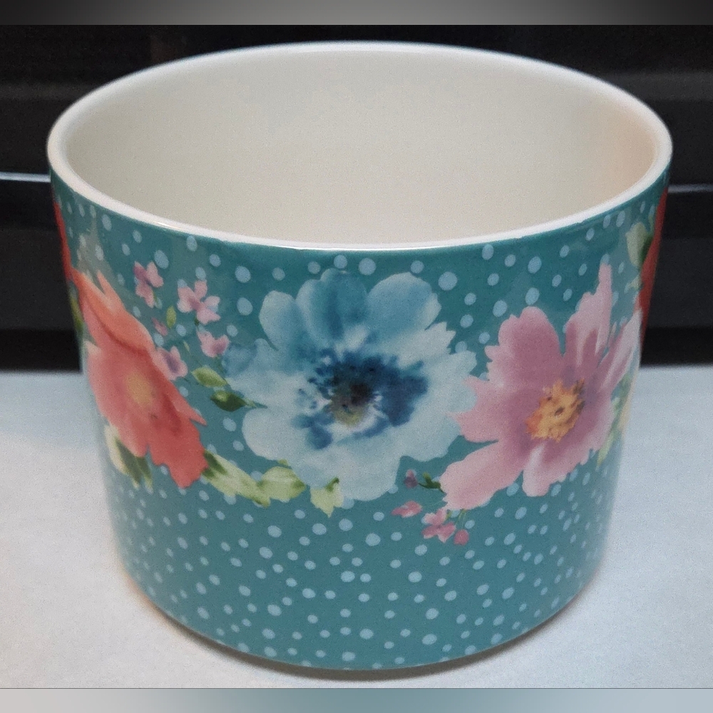 Pioneer Woman Breezy Blossom Crock Utensil Holder Farmhouse Shabby Style